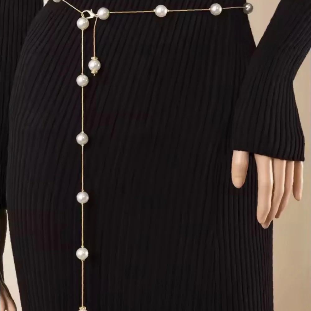 Pearl Decor Chain Belt